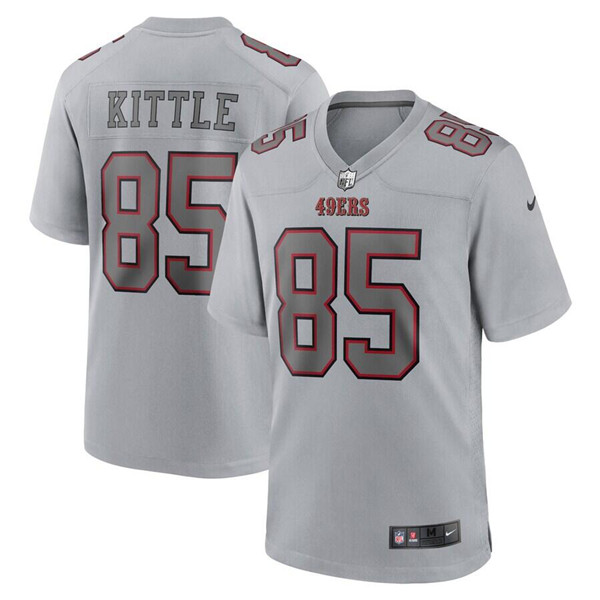 Men's San Francisco 49ers #85 George Kittle Grey Atmosphere Fashion Stitched Game Jersey